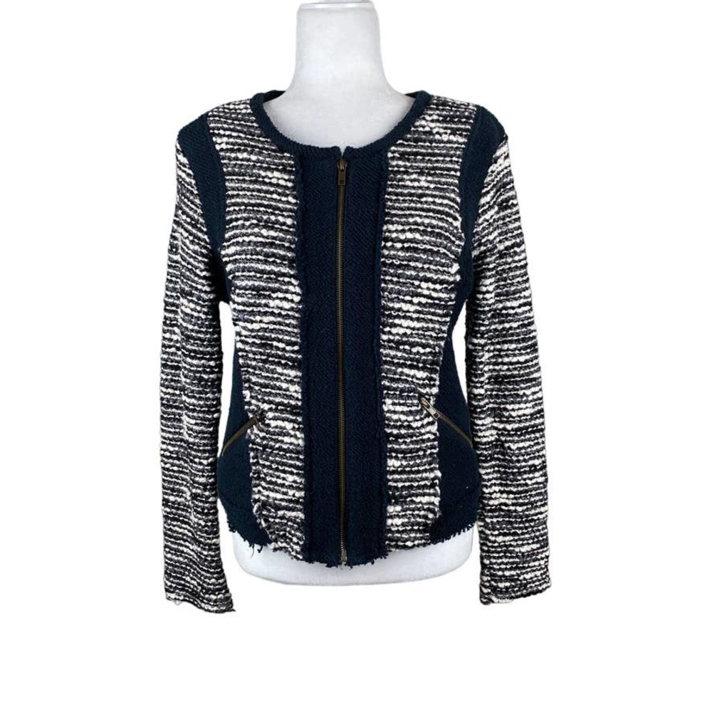 Drew Black and White Boucle Jacket